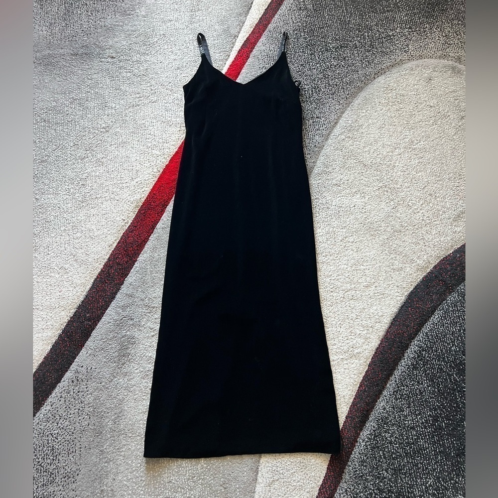 Harold’s Black Velvet Embellished Strap Slip Dress